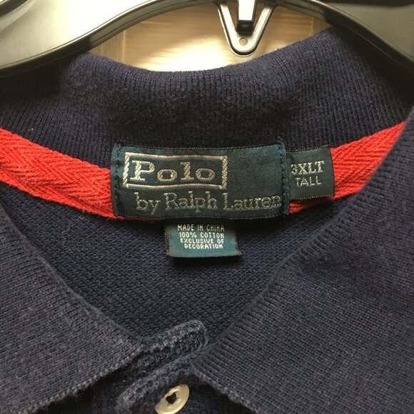 Vintage Polo Ralph Lauren Rugby Striped Polo 3XLT - Picture 3 of 14